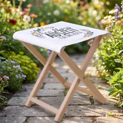 Klapphocker - Eine kleine Auszeit - personalisiert mit Wunschtext | Geschenk für Mama, Oma & Garten