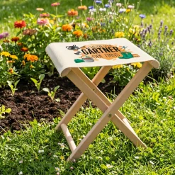 Klapphocker für Gärtner mit Name