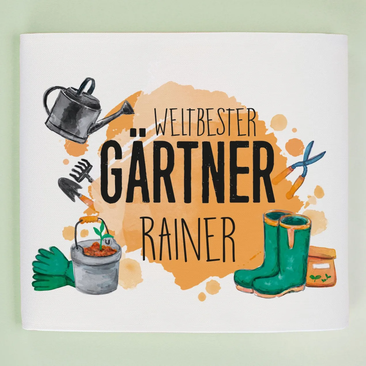 Klapphocker für Gärtner mit Name