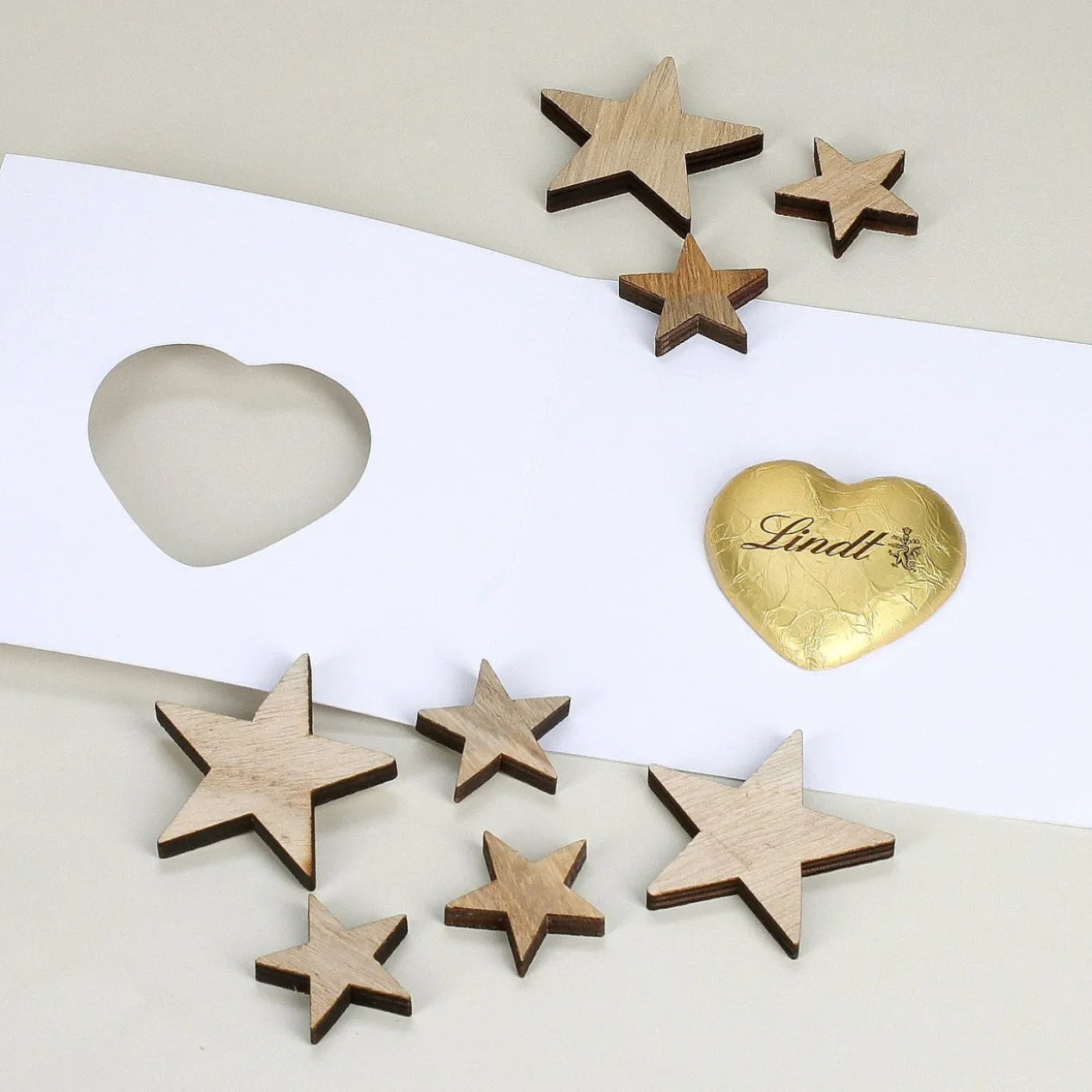 Klappkarte Frohes Fest mit Lindt Schoko Herz