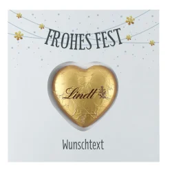Klappkarte Frohes Fest mit Lindt Schoko Herz