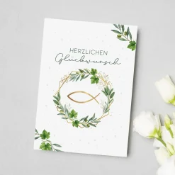 Klappkarte mit Wunschtext & Motivwahl personalisiert | Grußkarte für Geburtstag, Hochzeit & mehr