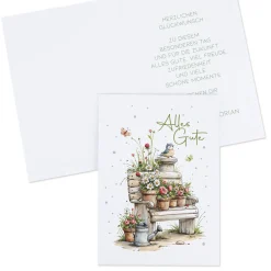 Klappkarte mit Wunschtext & Motivwahl personalisiert | Grußkarte für Geburtstag, Hochzeit & mehr
