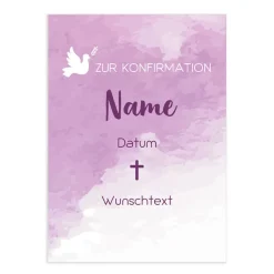 Klappkarten zur Konfirmation in Watercolor-Optik