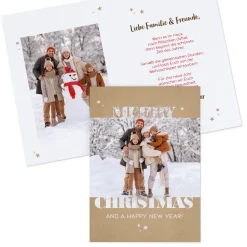 Klappkarte zu Weihnachten personalisiert mit Fotos & Wunschtext | Merry Christmas Motiv