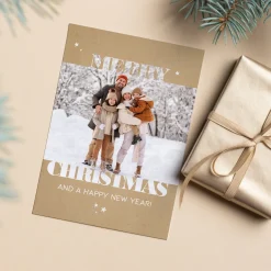 Klappkarte zu Weihnachten personalisiert mit Fotos & Wunschtext | Merry Christmas Motiv