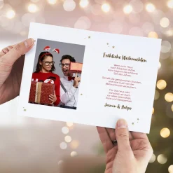 Klappkarte zu Weihnachten personalisiert mit Fotos & Wunschtext | Merry Christmas Motiv
