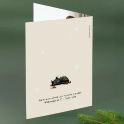Klappkarte zu Weihnachten personalisiert mit Foto & Wunschtext | Katzenliebhaber Motiv