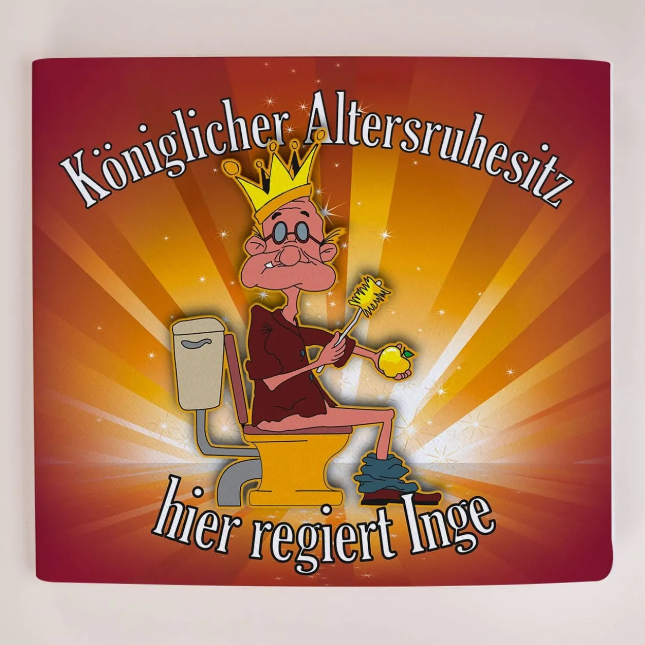 Klappstuhl mit Wunschname Königlicher Altersruhesitz