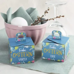 6 kleine Geschenkboxen zu Ostern mit Wunschname