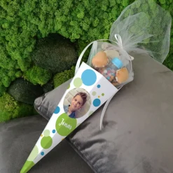 Kleine Geschwistertüte mit Foto und Name