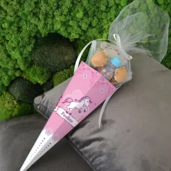 Kleine Geschwistertüte mit Pferd und Name bedruckt