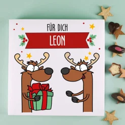 32 kleine Lindt Pralinen ohne Alkohol zu Weihnachten mit Rentiermotiv
