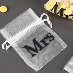 10 kleine Organza-Beutel Mrs Gastgeschenk zur Hochzeit