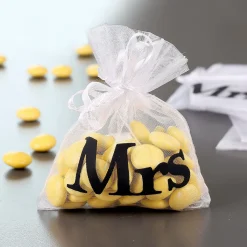 10 kleine Organza-Beutel Mrs Gastgeschenk zur Hochzeit