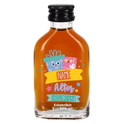 Kleine personalisierte Liköre zum Geburtstag