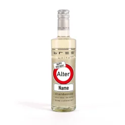 Kleiner BREE Wein zum Geburtstag mit Verkehrszeichen, Name und Alter