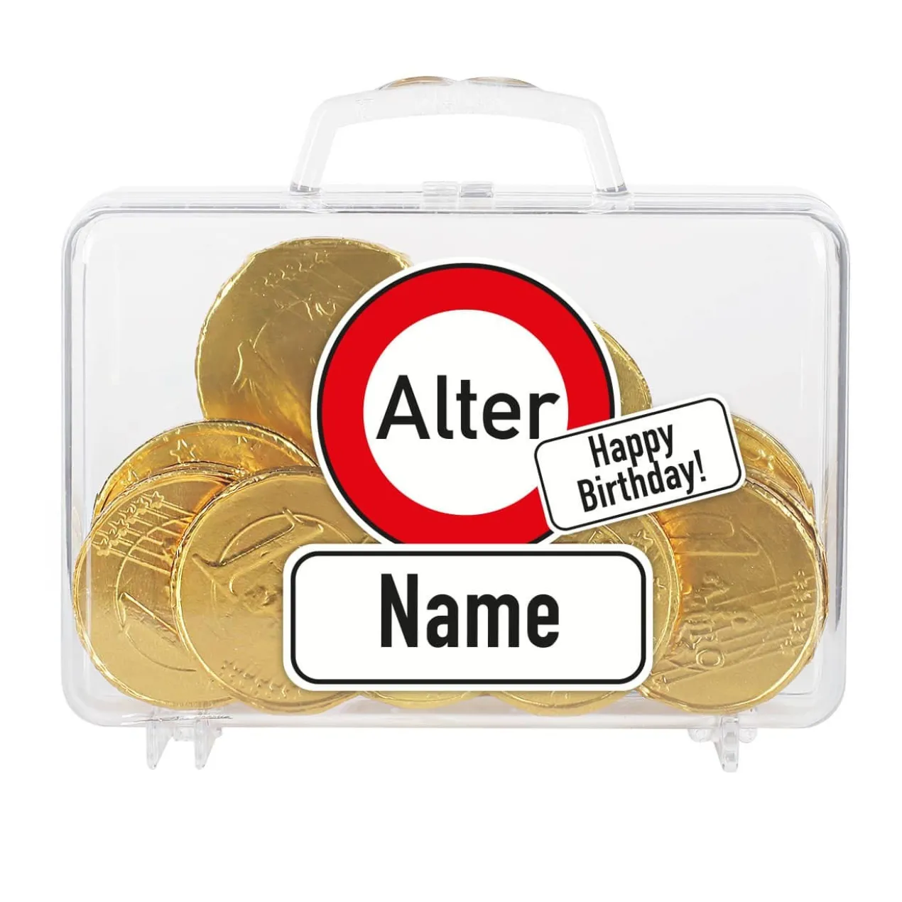 Kleiner Geldkoffer Achtung Alter mit Name
