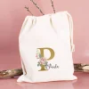 Kleiner Geschenksack mit Rosen-Monogramm und Name
