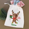 Kleiner Geschenksack mit Weihnachtsfigur, Foto & Name - 5 Motive wählbar