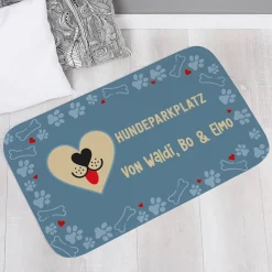 Kleiner Hundeteppich mit Wunschtext 76x45cm