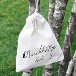 kleiner Jutesack für Naschkatzen mit Wunschname