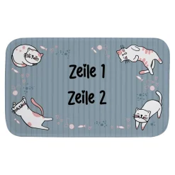 Kleiner Katzenteppich mit Wunschtext 76x45cm