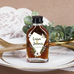 Kleiner Schnaps zum Polterabend oder zur Hochzeit mit Namen und Datum bedruckt