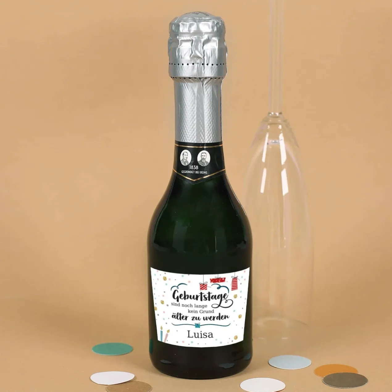 Kleiner Sekt zum Geburtstag mit Ihrem Wunschnamen | Geldermann Flaschengärung