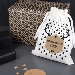 Kleiner Stoffsack - Geweih - für Männer zu Weihnachten