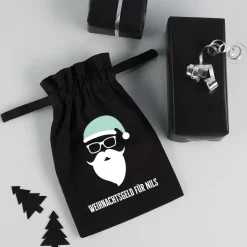Kleiner Stoffsack mit coolem Weihnachtsmann