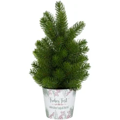 Kleiner Weihnachtsbaum mit personalisierter Banderole und Wunschtext | Weihnachtsdeko 'Frohes Fest'