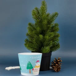 Kleiner Weihnachtsbaum personalisiert mit Wunschtext und 'Werd schnell wieder gesund' Motiv | Deko