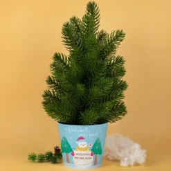 Kleiner Weihnachtsbaum personalisiert mit Wunschtext und 'Werd schnell wieder gesund' Motiv | Deko