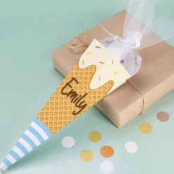 Kleine Schultüte in Eiswaffel Form mit Wunschname