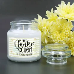 Kleines Dankeschön - Duftkerze mit Ihrem Wunschtext