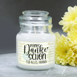 Kleines Dankeschön - Duftkerze mit Ihrem Wunschtext