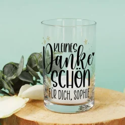 Kleines Dankeschön - Kerzenhalter mit Ihrem Wunschtext