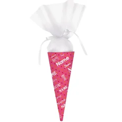 Kleine süße Geschwistertüte in rosa mit Namen bedruckt