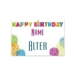 Kleines Geburtstagsbanner Happy Birthday mit Name und Alter
