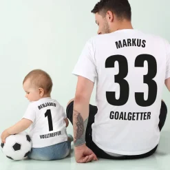 Kleine und Große Fußballhelden T-Shirts im Partnerlook für Vater und Sohn