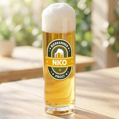Kölschglas für Bierkenner mit Name personalisiert | Bier Glas als Geschenk für Männer & Köln Fans