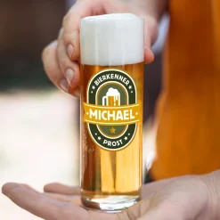 Kölschglas für Bierkenner mit Name personalisiert | Bier Glas als Geschenk für Männer & Köln Fans
