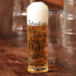 Kölschglas mit Name 'Schön, dass es Dich gibt' als Dankeschön | Bier Glas Geschenk zum Geburtstag