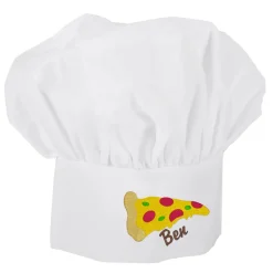 Kochmütze mit Pizza und Name bestickt