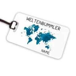 Kofferanhänger für Weltenbummler mit Name