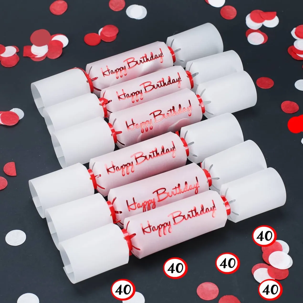 Konfetti-Bonbons zum 40. Geburtstag 6-tlg.