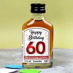 Kräuterlikör - Happy Birthday mit Spruch | Schnaps zum runden Geburtstag