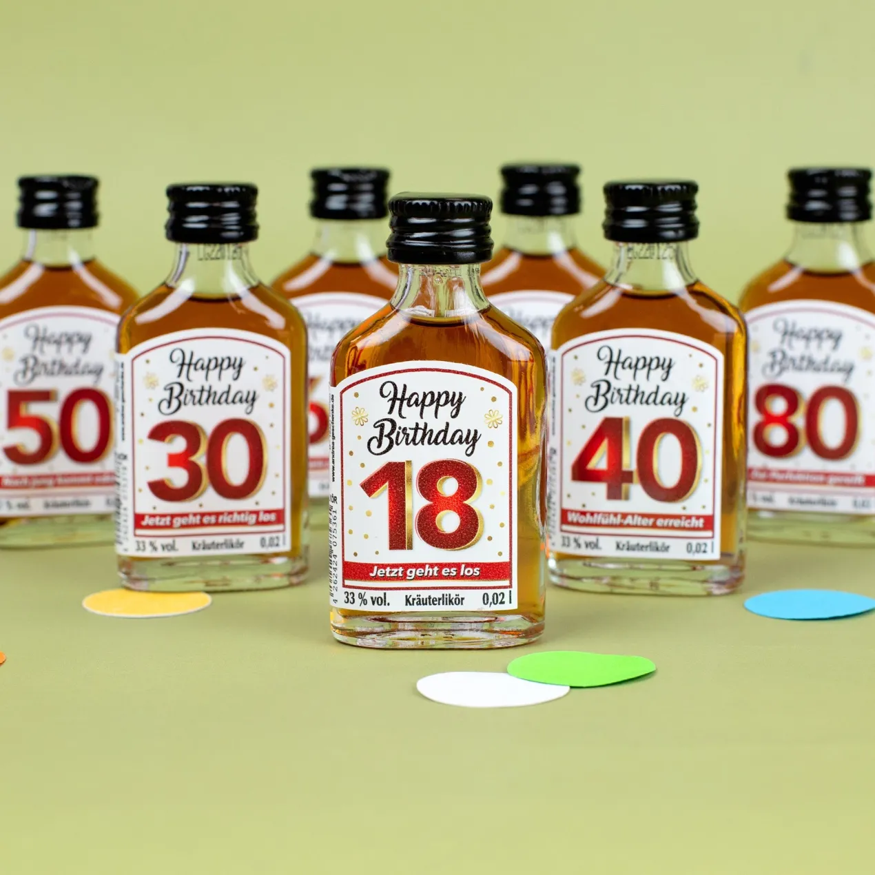 Kräuterlikör - Happy Birthday mit Spruch | Schnaps zum runden Geburtstag