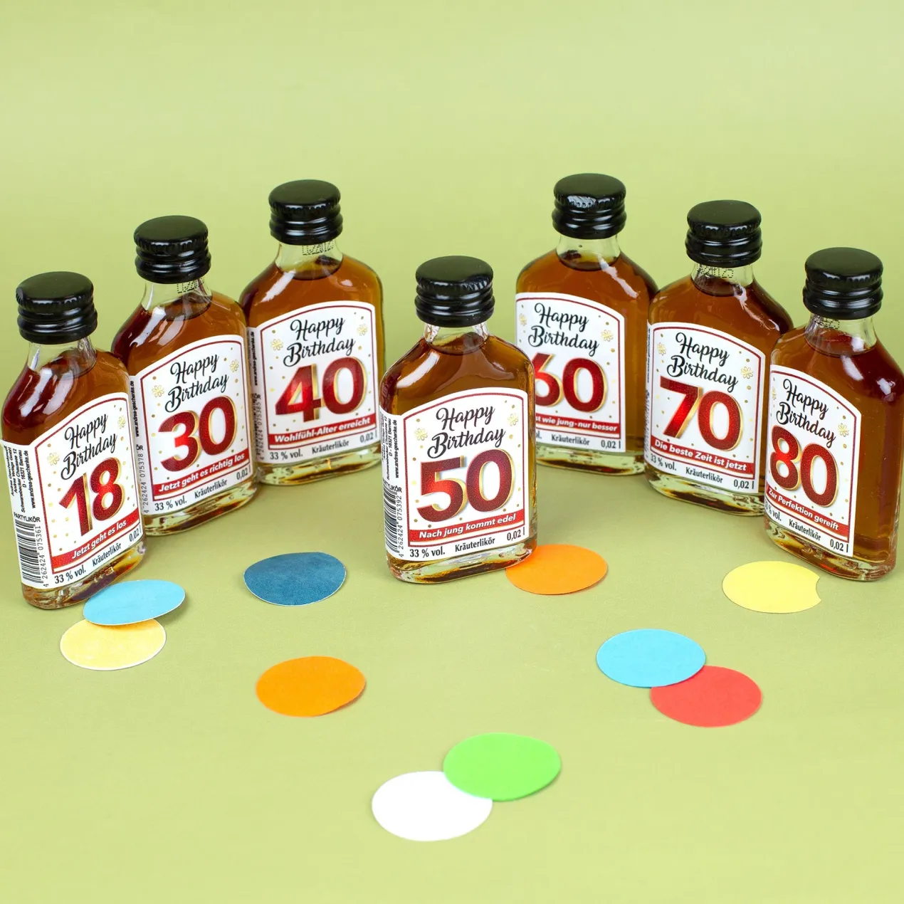 Kräuterlikör - Happy Birthday mit Spruch | Schnaps zum runden Geburtstag